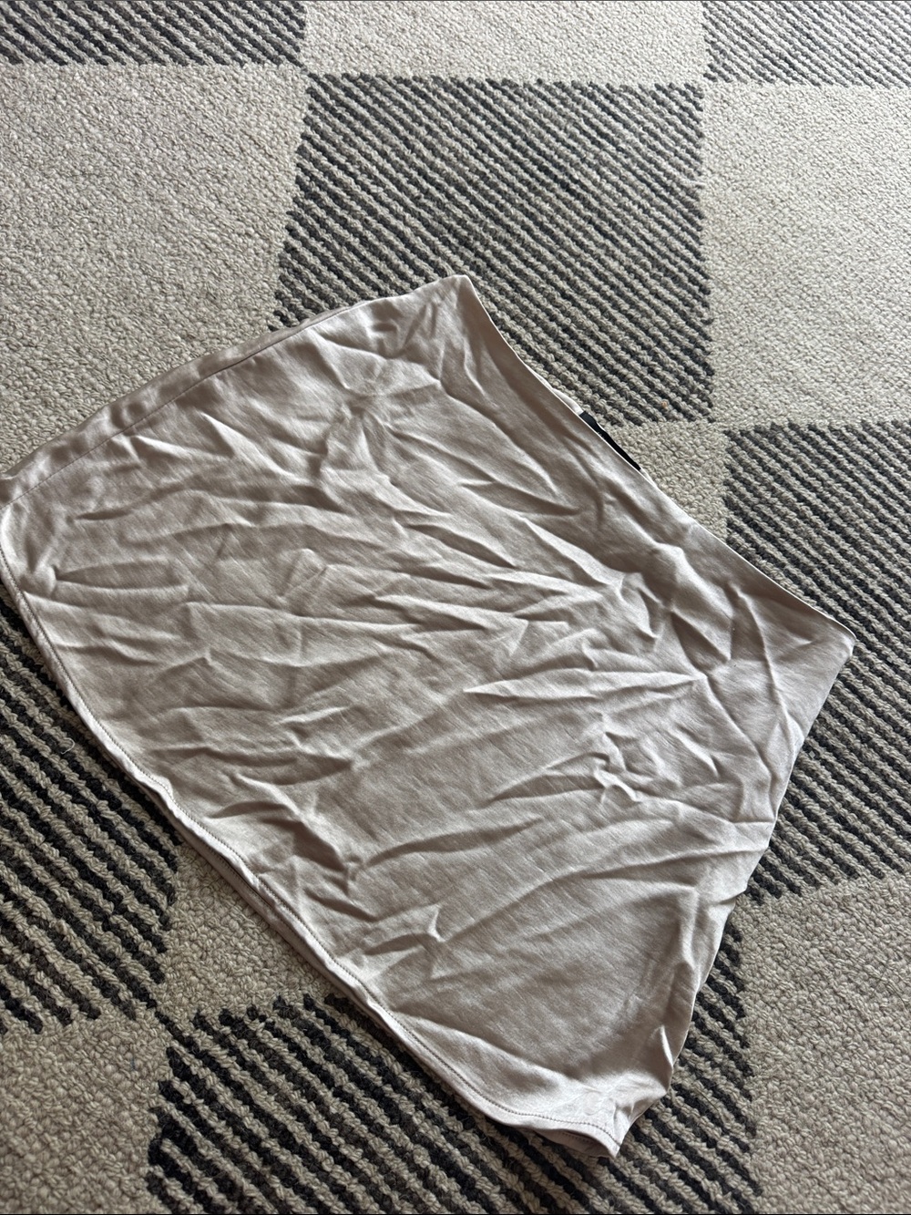 Beige Stretch satin Tube Skirt
